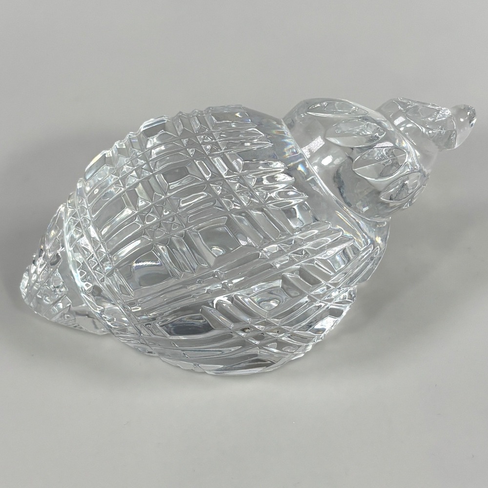 Waterford Crystal Conch Shell Paperweight Figurine Clear Cut Glass Beautiful!